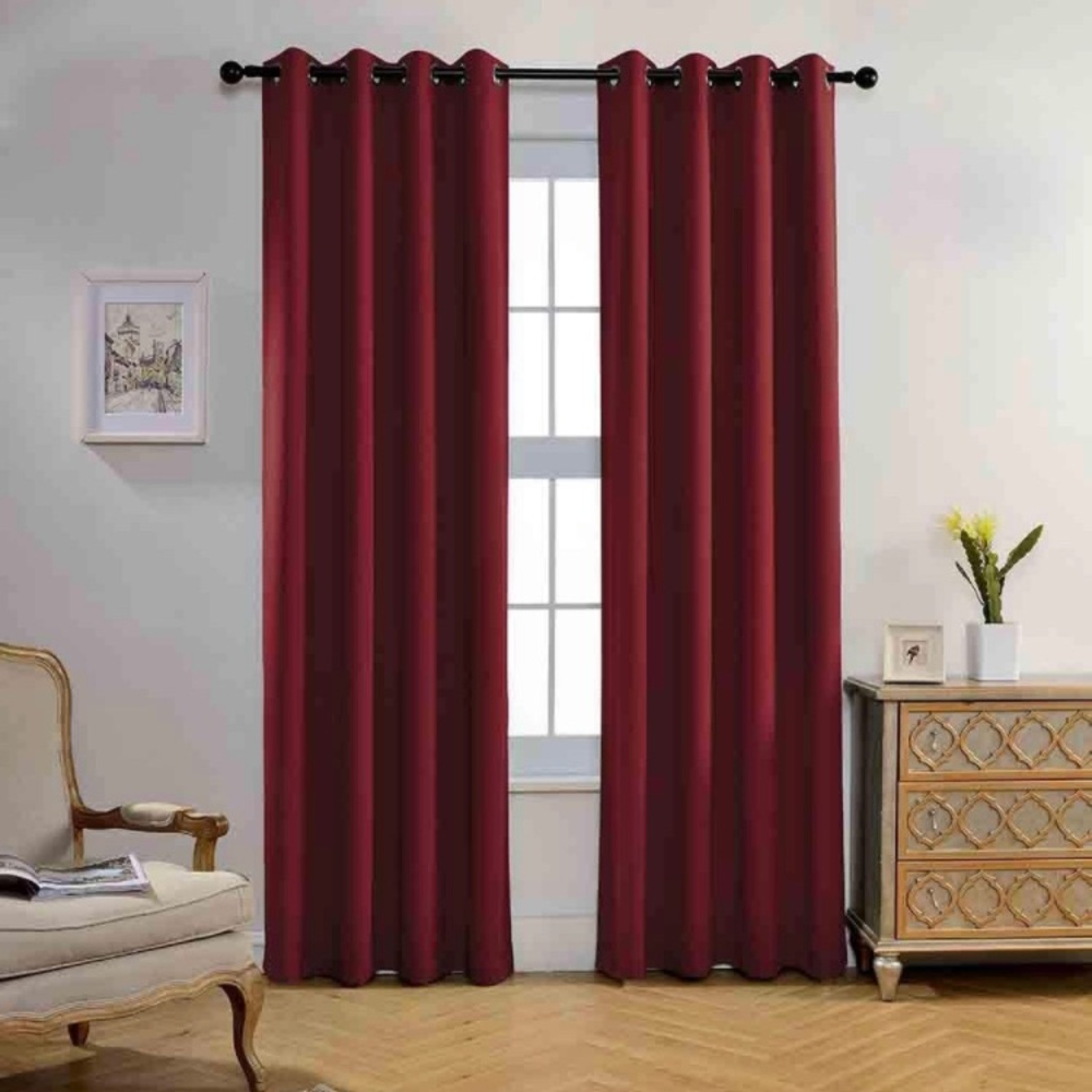 96" Burgundy Red Curtains 8 Panels Room Darkening Blackout Pairs Sets Bundle
